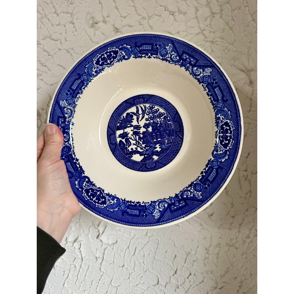 Vintage Blue Willow Serving Bowl Royal China Willow Ware N52 Blue White - Picture 5 of 5